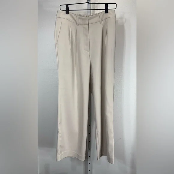 Quince Stretch Crepe Pleated Wide‎ Leg Pants Sand size 8 - Picture 4 of 10